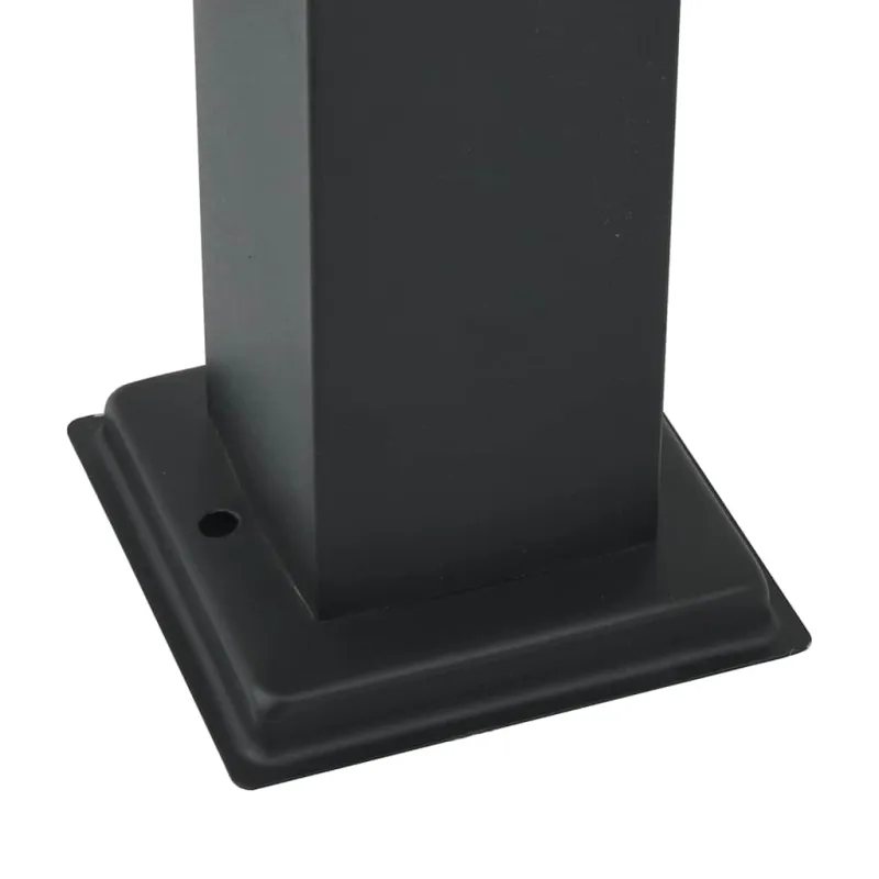 Apšvietimo stulpeliai su jutikliu ir lizdu, 3 vnt., 50 cm, juodi, IP44
