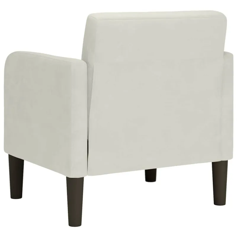 Sofa-kėdė su porankiais, kreminės spalvos, 54 cm, aksomas