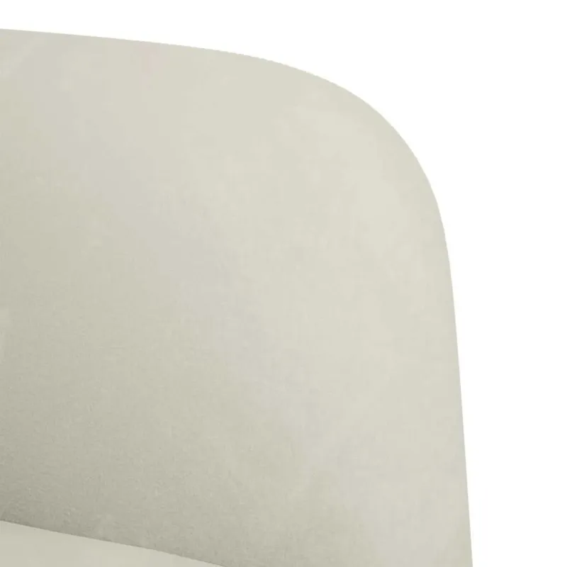 Sofa-kėdė su porankiais, kreminės spalvos, 54 cm, aksomas