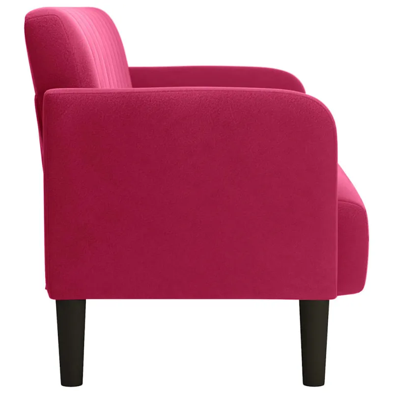 Dvivietė sofa, vyno raudonumo, 109 cm, aksominė