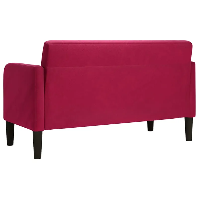 Dvivietė sofa, vyno raudonumo, 109 cm, aksominė