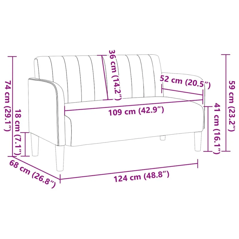 Dvivietė sofa, vyno raudonumo, 109 cm, aksominė
