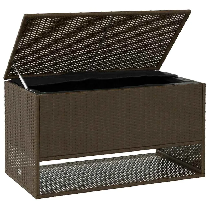 Lauko pagalvėlių dėžė, ruda, 100x55x55,5 cm, poliratanas