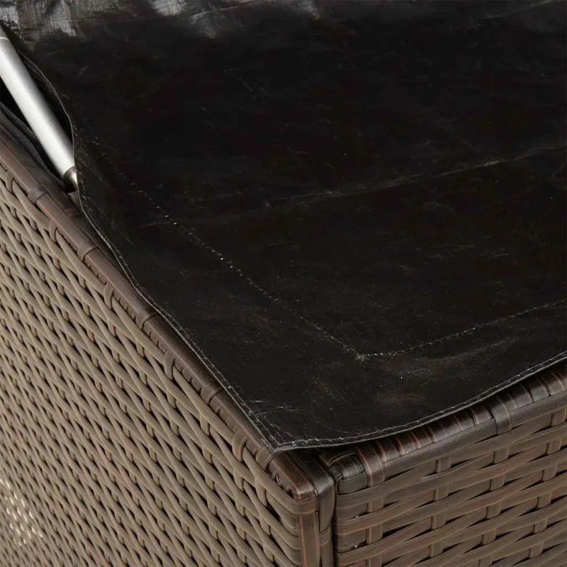 Lauko pagalvėlių dėžė, ruda, 100x55x55,5 cm, poliratanas