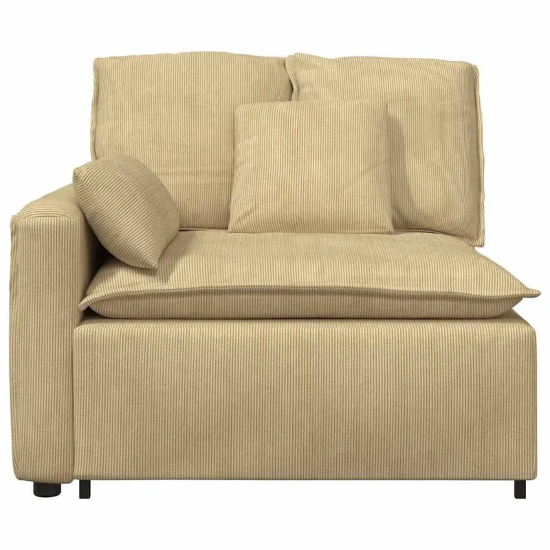 Modulinė sofa, porankiai, galinėje dalyje, su pagalvėlėmis, pilkai žalia, 100 cm