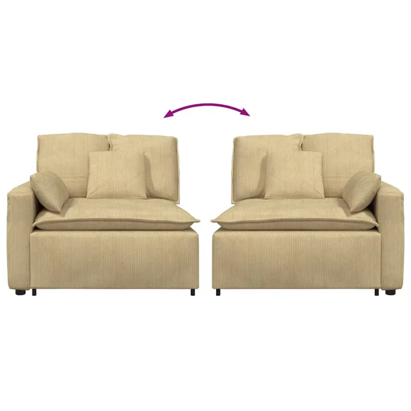 Modulinė sofa, porankiai, galinėje dalyje, su pagalvėlėmis, pilkai žalia, 100 cm