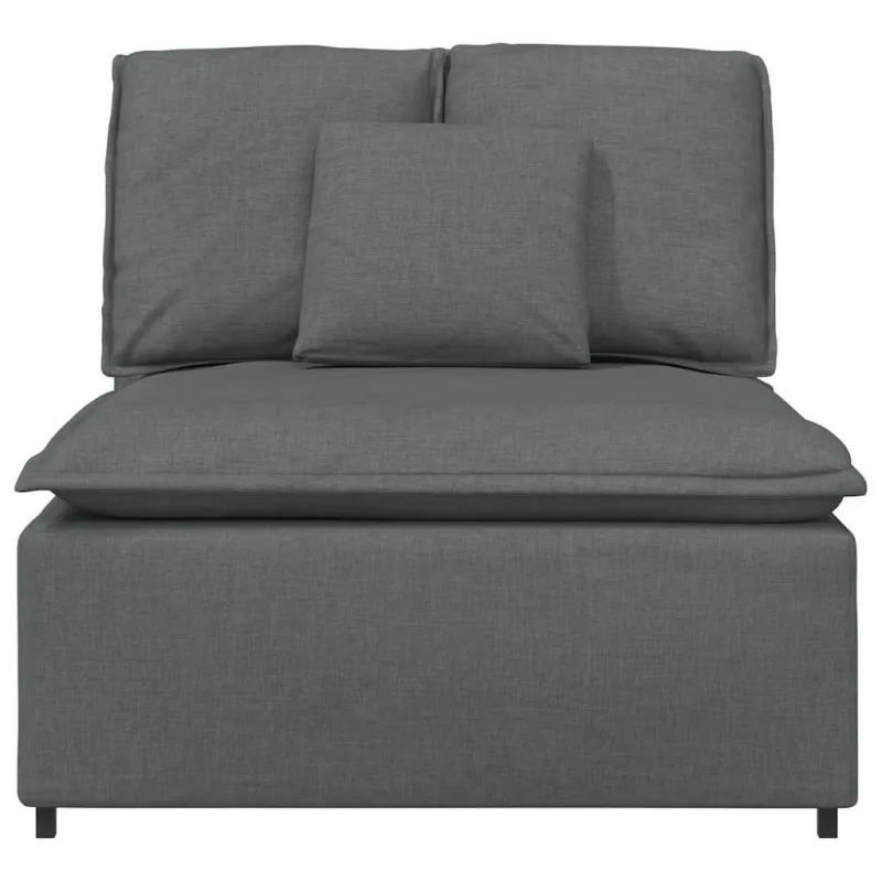 Modulinė sofa su pagalvėlėmis, tamsiai pilka, 100 cm