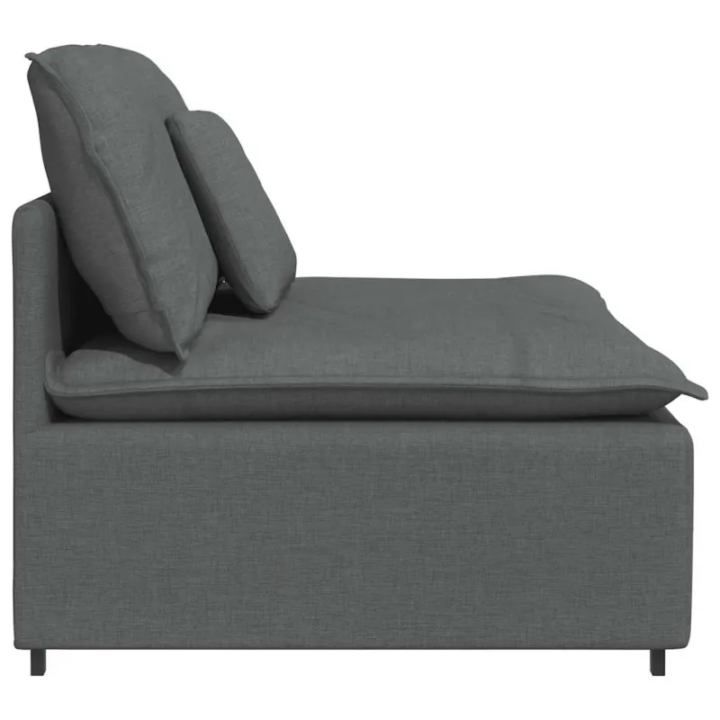 Modulinė sofa su pagalvėlėmis, tamsiai pilka, 100 cm