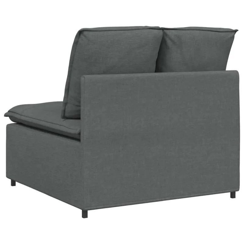 Modulinė sofa su pagalvėlėmis, tamsiai pilka, 100 cm