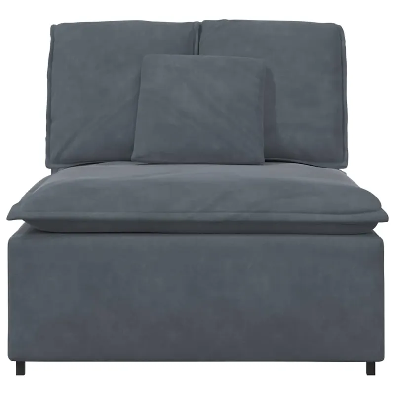 Modulinė sofa su pagalvėlėmis, tamsiai pilka, 100 cm