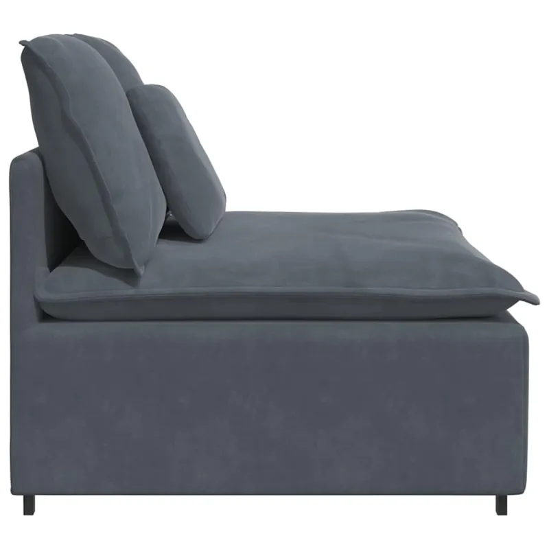 Modulinė sofa su pagalvėlėmis, tamsiai pilka, 100 cm