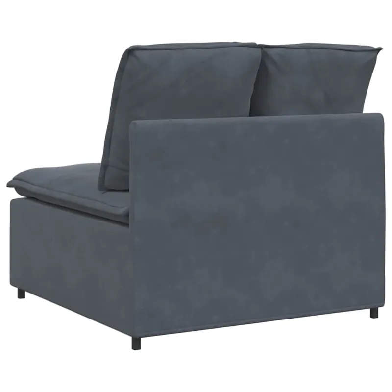 Modulinė sofa su pagalvėlėmis, tamsiai pilka, 100 cm