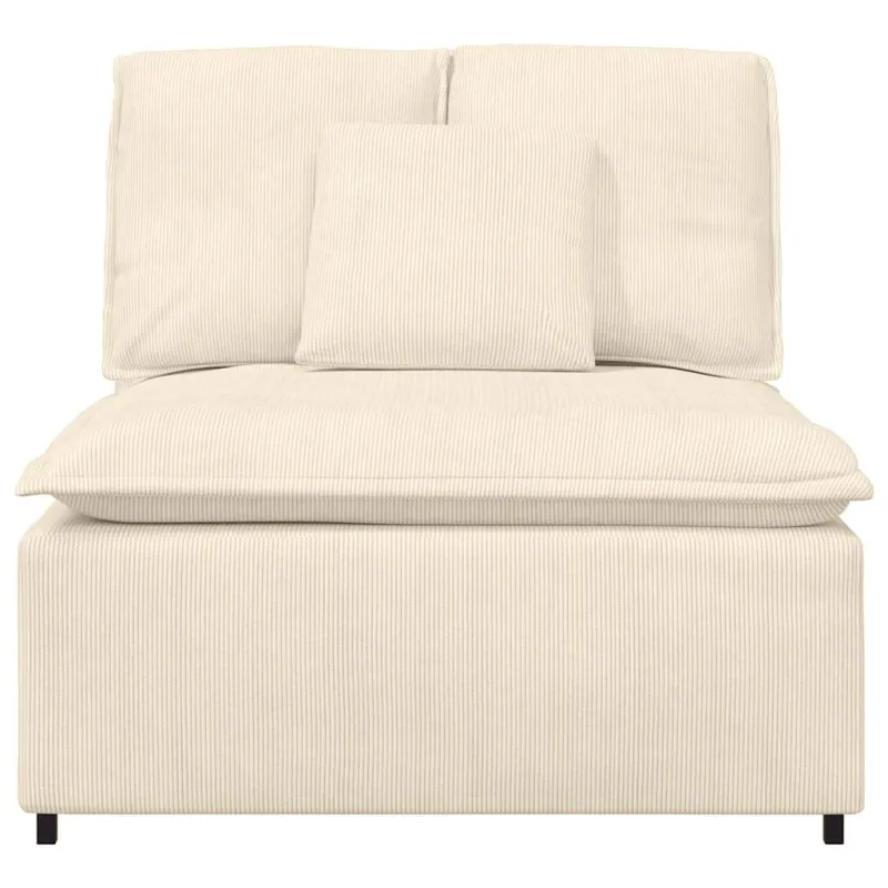 Modulinė sofa su pagalvėlėmis, kreminės spalvos, 100 cm
