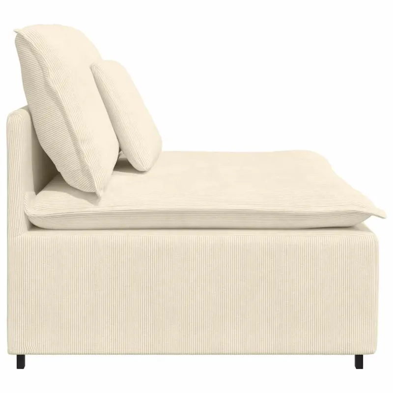 Modulinė sofa su pagalvėlėmis, kreminės spalvos, 100 cm