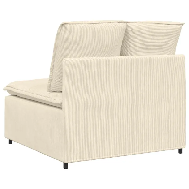 Modulinė sofa su pagalvėlėmis, kreminės spalvos, 100 cm