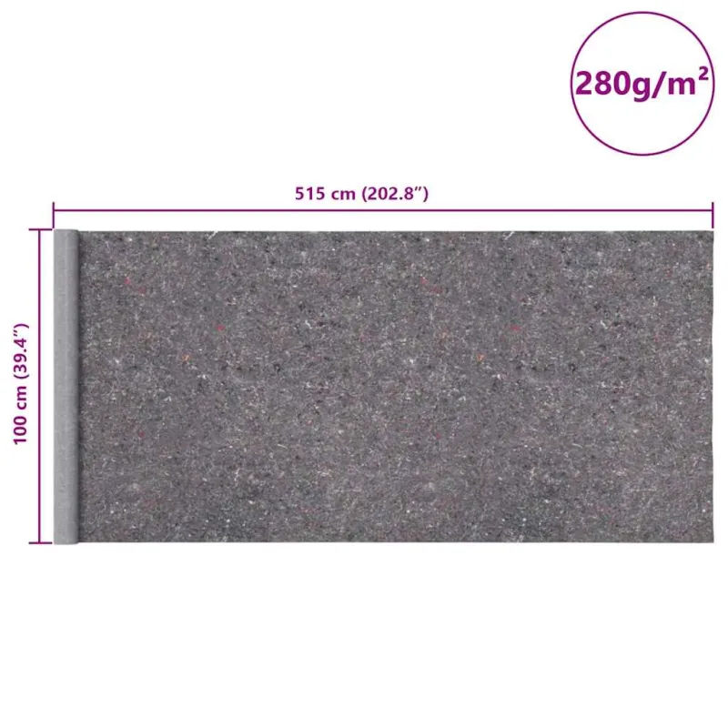 Neslystantis dažytojo flisas, 5 m, 280 g/m², pilkas