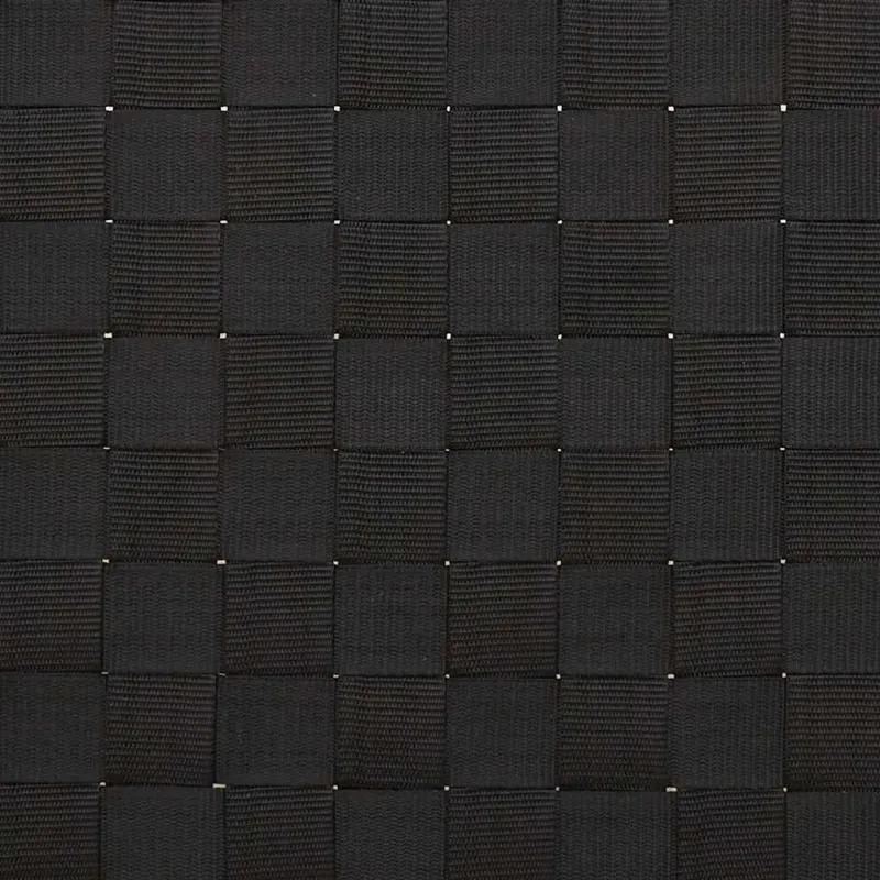 Saulės gultas su juodu austu tinkleliu, 55x200x30cm, bambukas