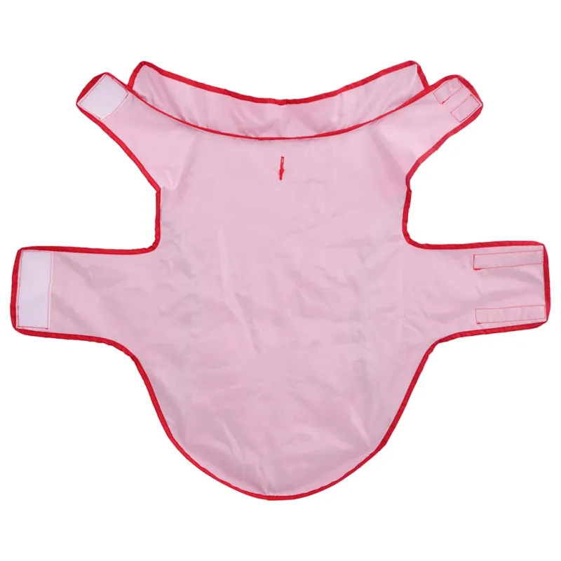 Šuns lietpaltis su šviesą atspindinčiomis juostelėmis, poliesteris, raudonas, 2XL
