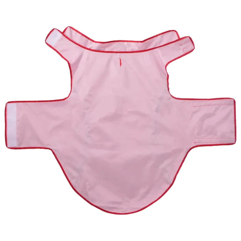 Šuns lietpaltis su šviesą atspindinčiomis juostelėmis, poliesteris, raudonas, 4XL