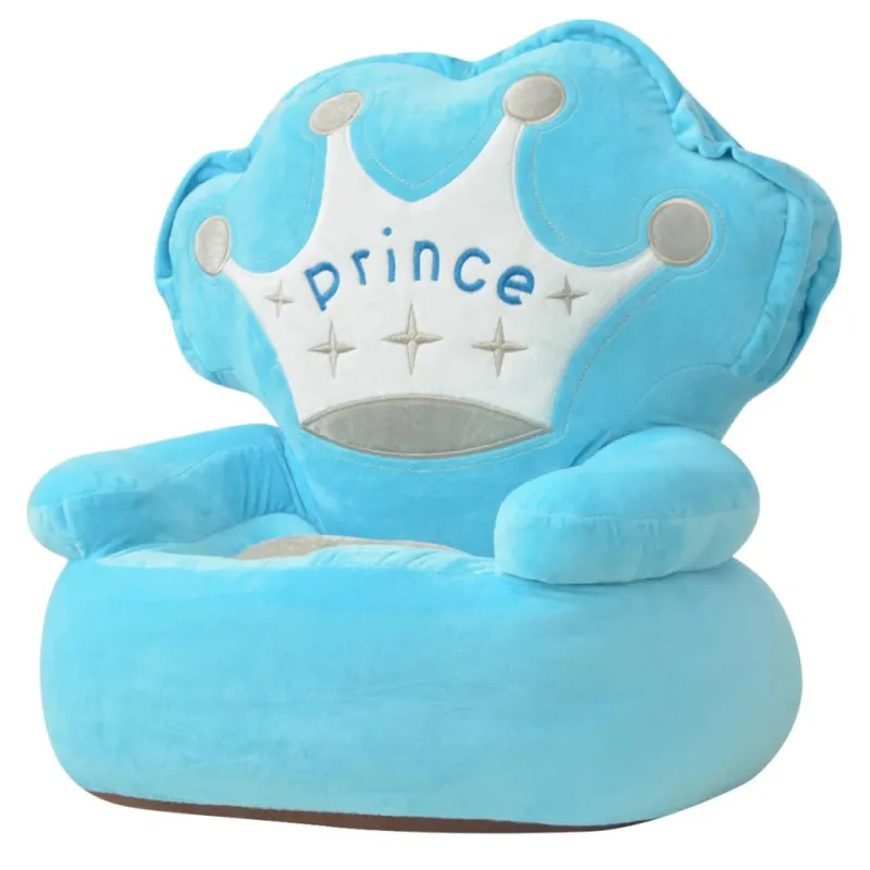 Pliušinė vaikiška kėdė Prince, mėlyna