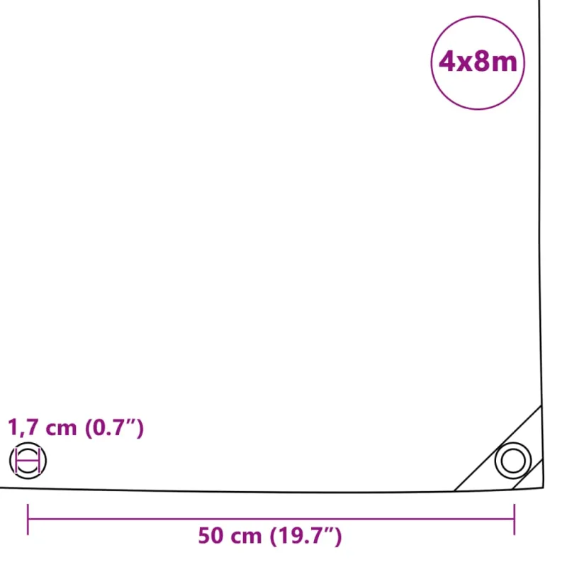 Tentas, pilkos spalvos, 4x8m, 650g/m²