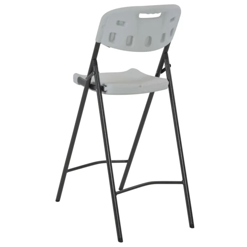 Sulankstomos baro kėdės, 2 vnt., baltos, HDPE ir plienas