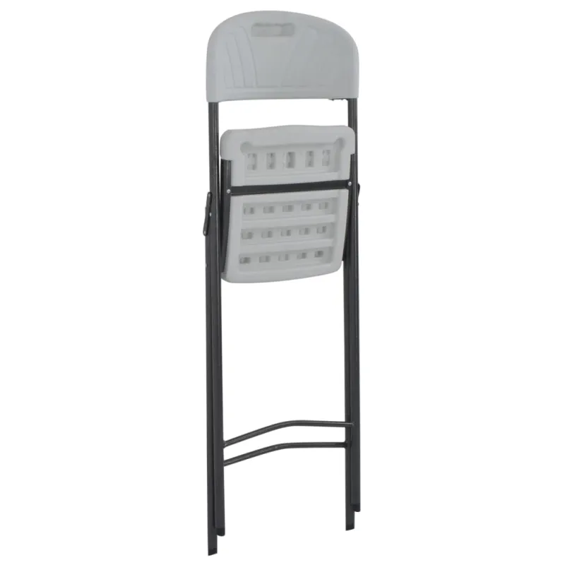 Sulankstomos baro kėdės, 2 vnt., baltos, HDPE ir plienas