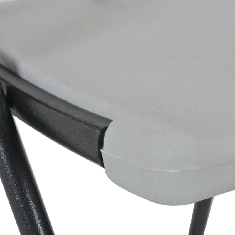 Sulankstomos baro kėdės, 2 vnt., baltos, HDPE ir plienas