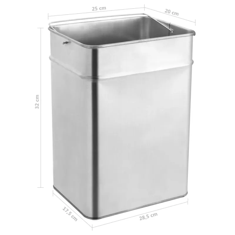 Šiukšliadėžė-peleninė, nerūdijantis plienas, 45l