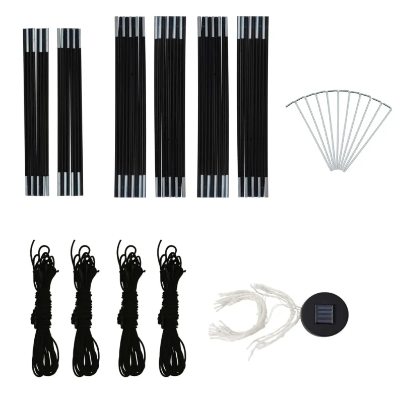 Proginė palapinė su LED ir 4 sienomis, žalia, 3,6x3,6x2,3m