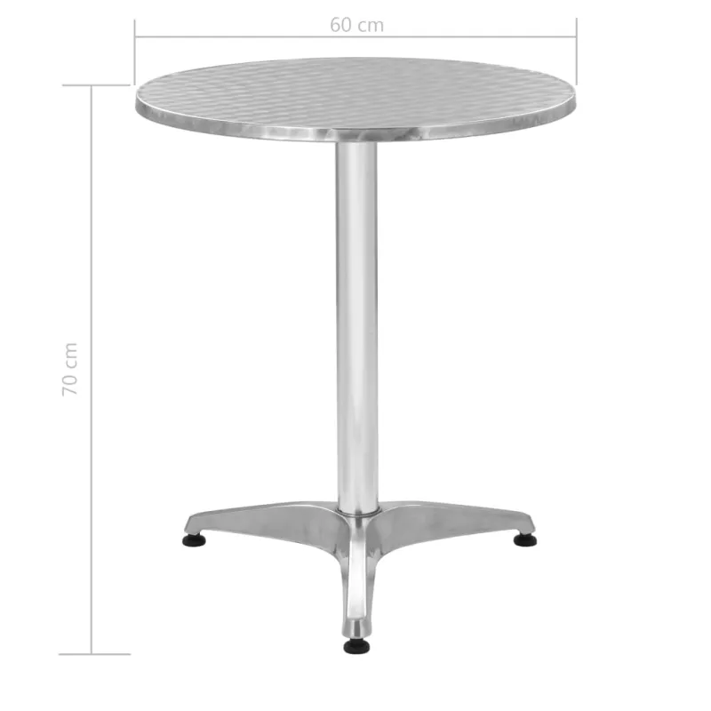 Lauko valgomojo komplektas, 5 dalių, sidabrinis, aliuminis
