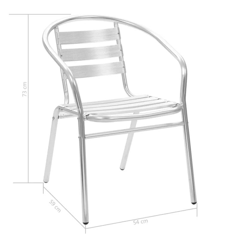 Lauko valgomojo komplektas, 5 dalių, sidabrinis, aliuminis