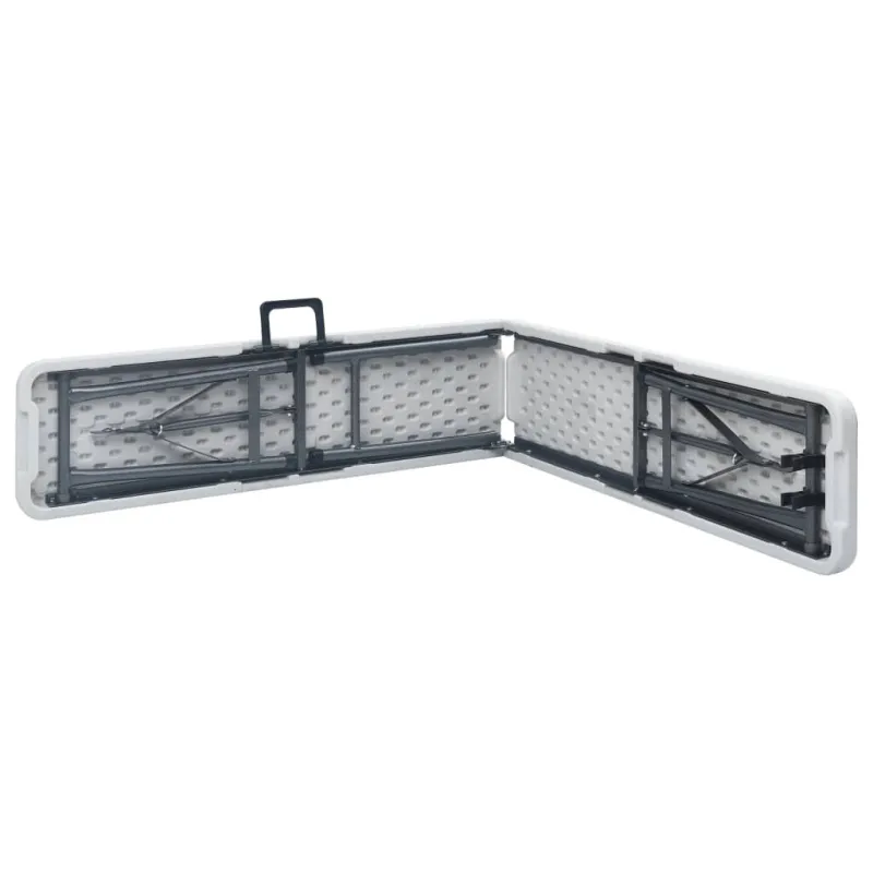 Sulankstomi sodo suoliukai, 2vnt., baltos spalvos, 180cm, HDPE
