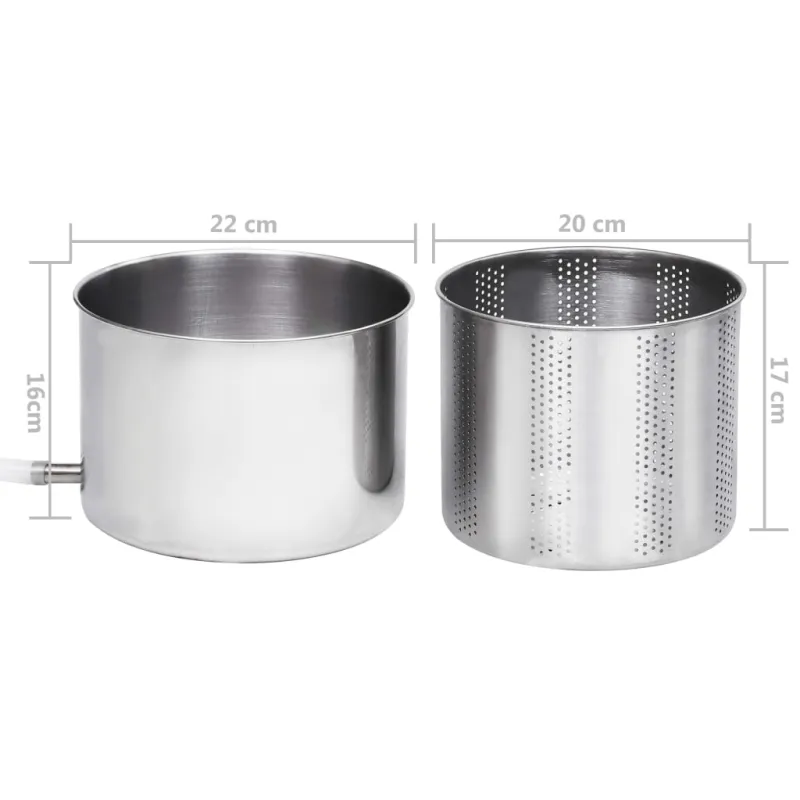 Vaisių ir vyno presas, nerūdijantis plienas, 6l