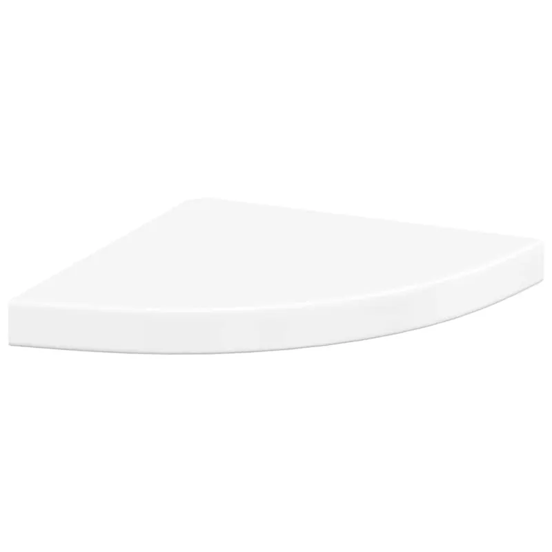 Pakabinamos kampinės lentynos, 4vnt., baltos, 35x35x3,8cm, MDF