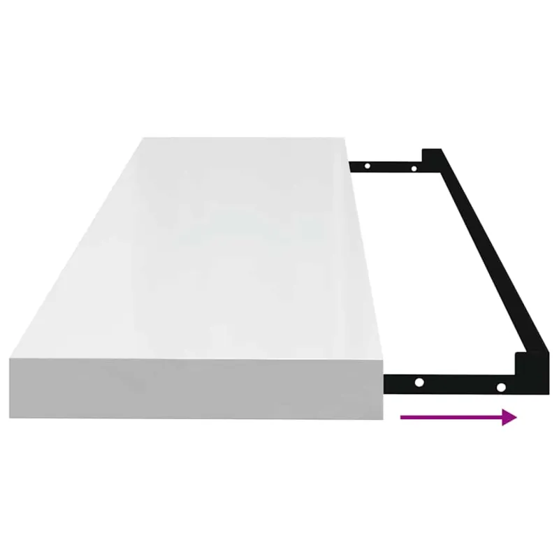 Pakabinamos lentynos, 2vnt., baltos, 90x23,5x3,8cm, MDF