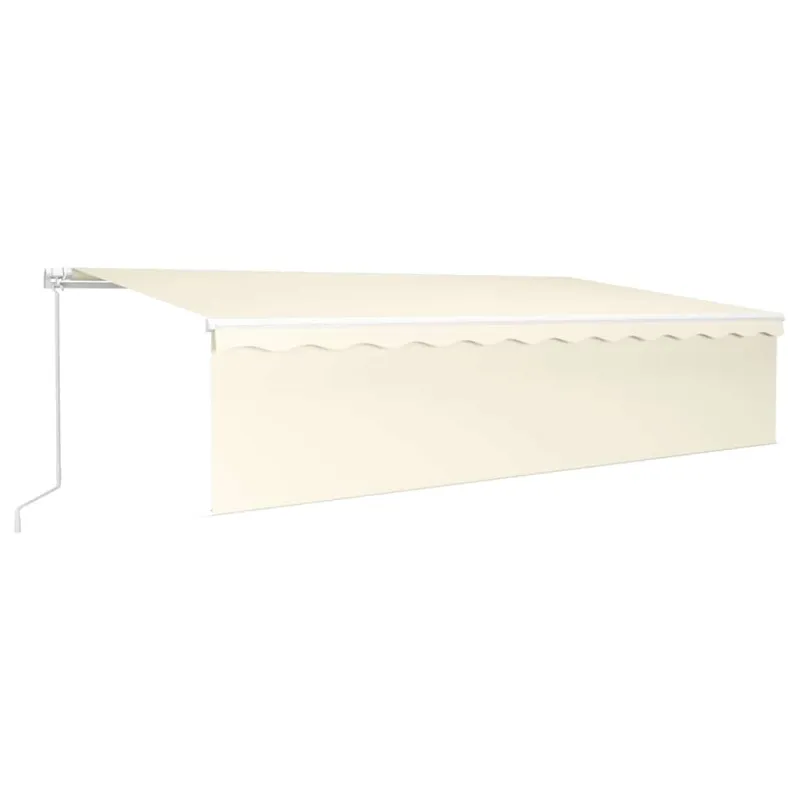 Rankiniu būdu ištraukiama markizė su uždanga, kreminė, 6x3m