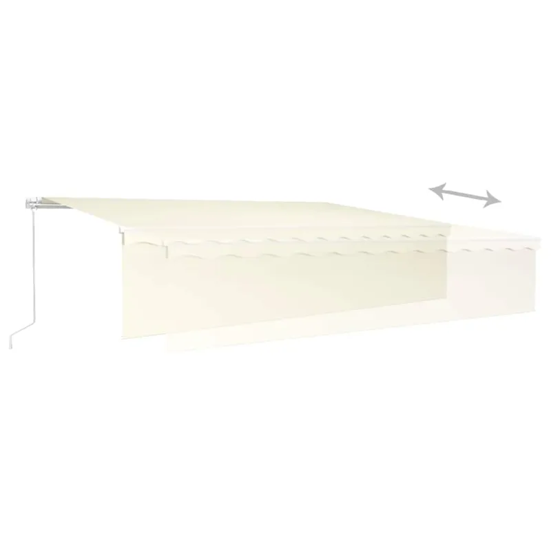 Rankiniu būdu ištraukiama markizė su uždanga, kreminė, 6x3m