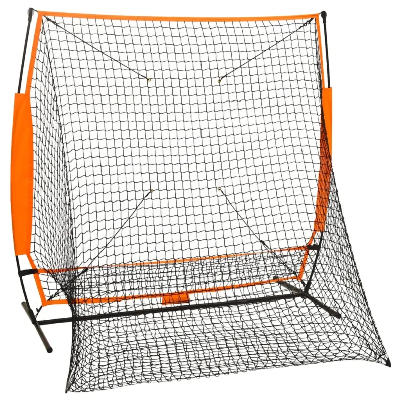 Beisbolo treniruočių tinklas, juodos spalvos, 174x76x158,5cm