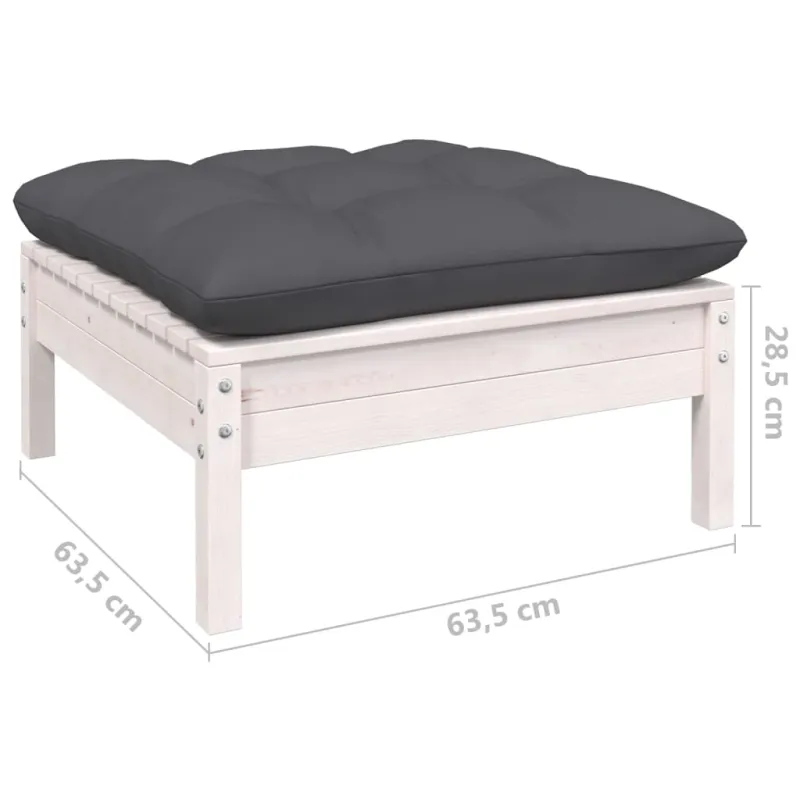Sodo komplekti, 10 osaa, valkoinen, mäntypuuta, tyynyt