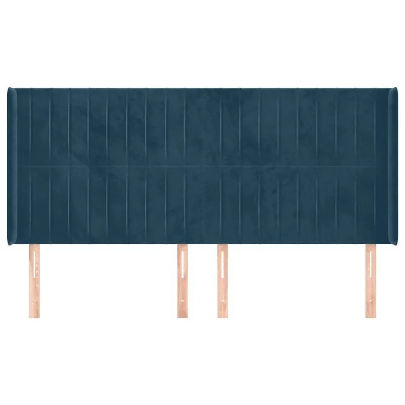 Galvūgalis su auselėmis, mėlyna, 203x16x118/128 cm, aksomas