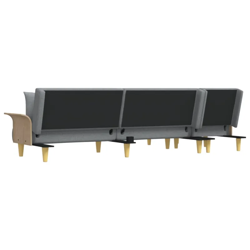 L formos sofa-lova, šviesiai pilka, 279x140x70cm, audinys