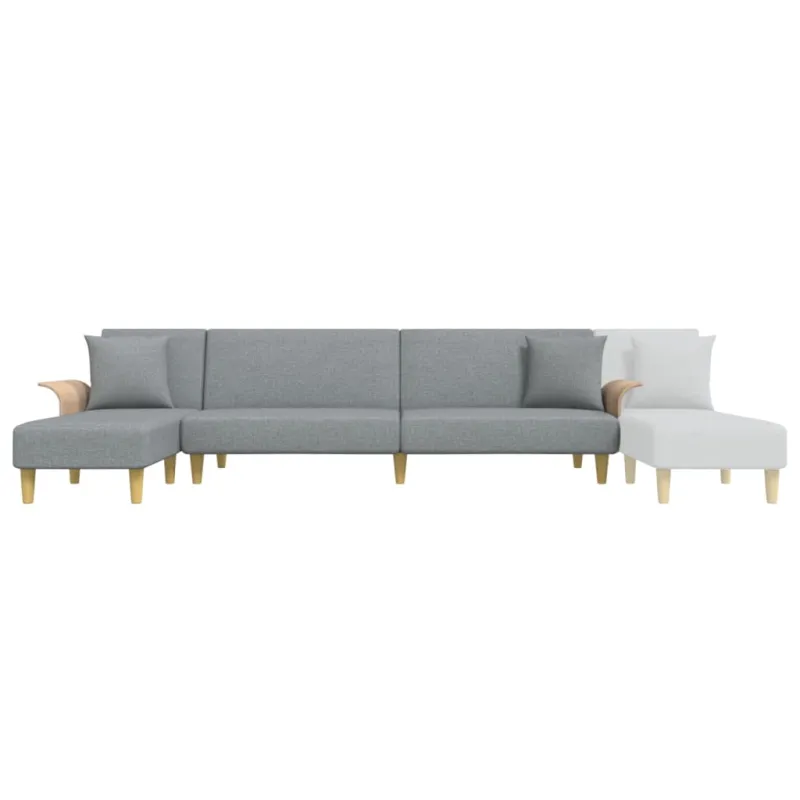 L formos sofa-lova, šviesiai pilka, 279x140x70cm, audinys