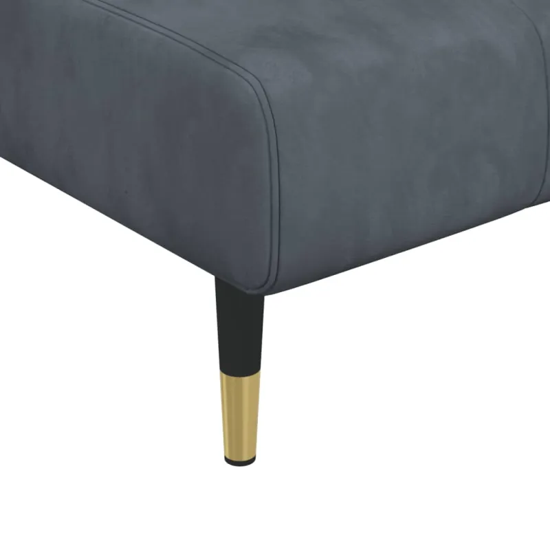 L formos sofa-lova, tamsiai pilka, 275x140x70cm, aksomas