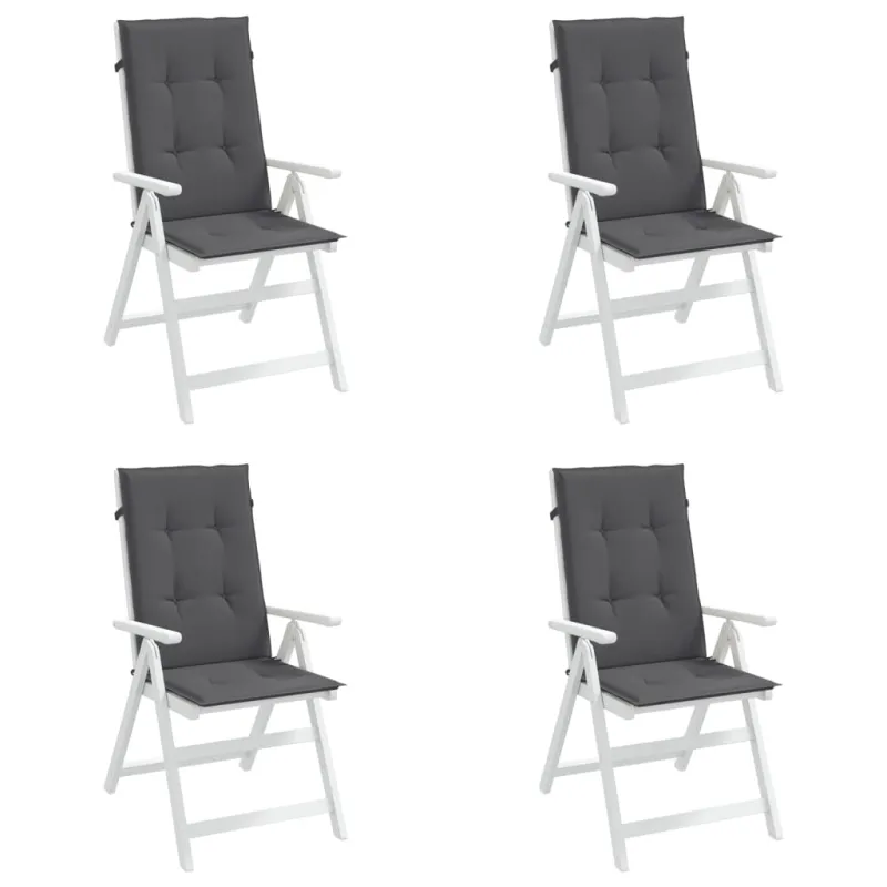 Sodo kėdės pagalvėlės, 4vnt., antracito, 120x50x3cm, audinys