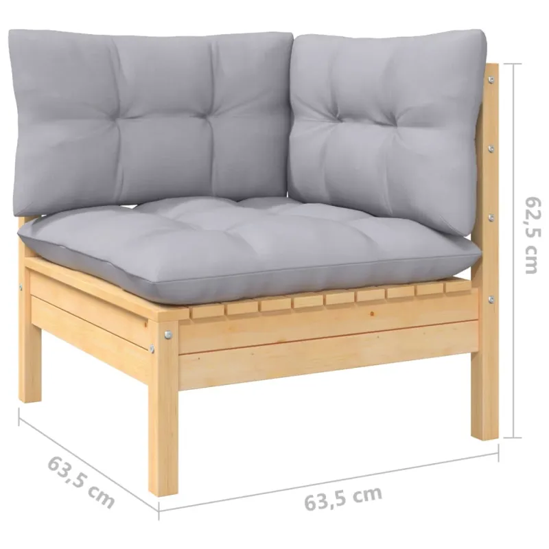 Sodo komplekti pilkkoilla tyynyillä, 11 osaa, mänty