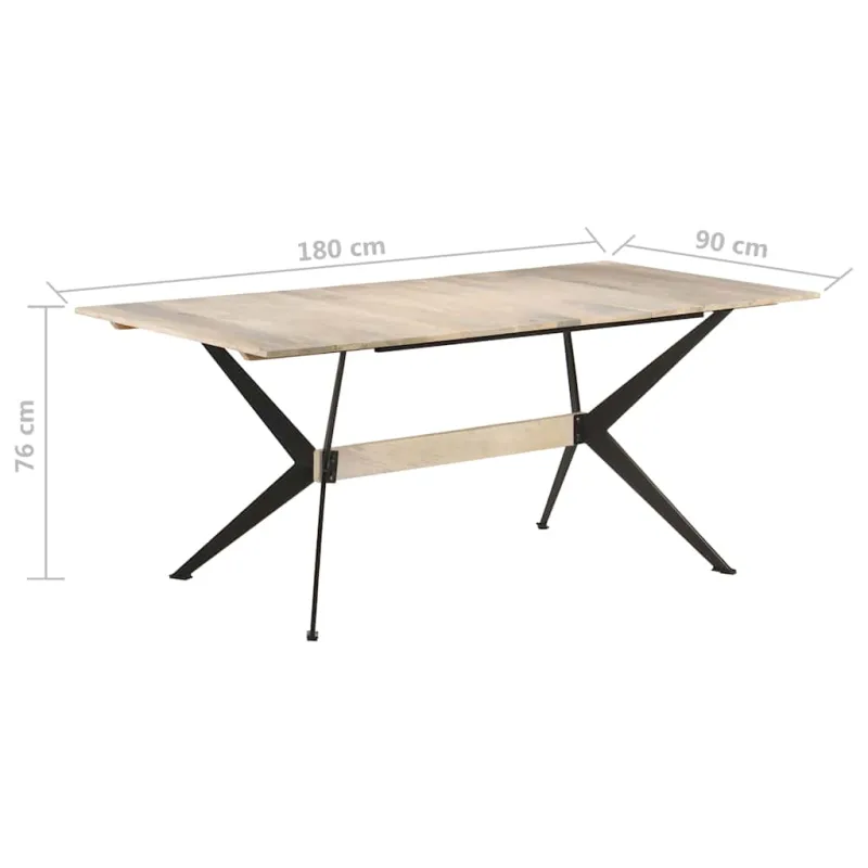Valgomojo stalas, 180x90x76cm, mango medienos masyvas