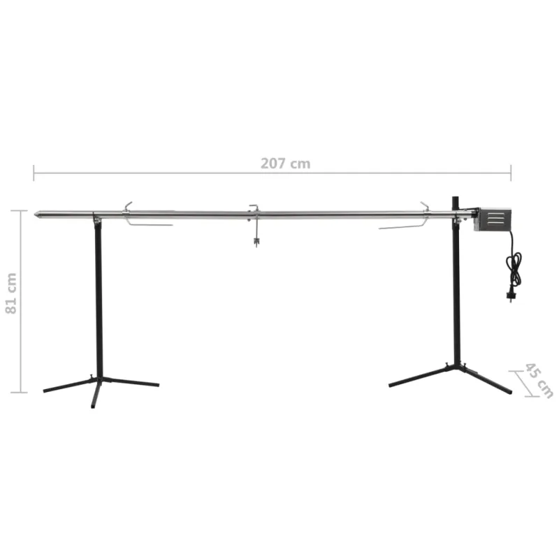 Automatinė kepsninė su varikliu, nerūd. plienas, 207x45x81cm