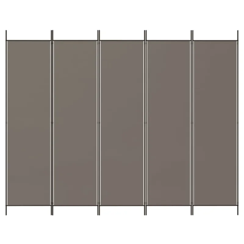 Kambario pertvara, 5 dalių, antracito, 250x200cm, audinys
