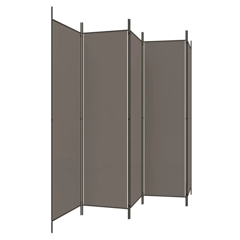 Kambario pertvara, 5 dalių, antracito, 250x200cm, audinys